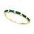 Effy | EFFY® Sapphire (1/3 ct. t.w.) & Diamond (1/8 ct. t.w.) Stacking Ring in 14k White Gold (Also Available in Emerald), 颜色Emerald