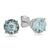 颜色: aquamarine, MAX + STONE | 10K White Gold 6MM Round Stud Earrings