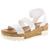 商品Steve Madden | Steve Madden Womens Bandi Ankle Strap Cork Wedge Sandals颜色White