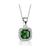 商品第1个颜色Emerald, Genevive | Sterling Silver White Gold Plating Cubic Zirconia Asscher Cut Drop Pendant