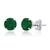 颜色: created emerald, MaxColor | 14k White Gold 6MM Round Stud Gemstone Earrings