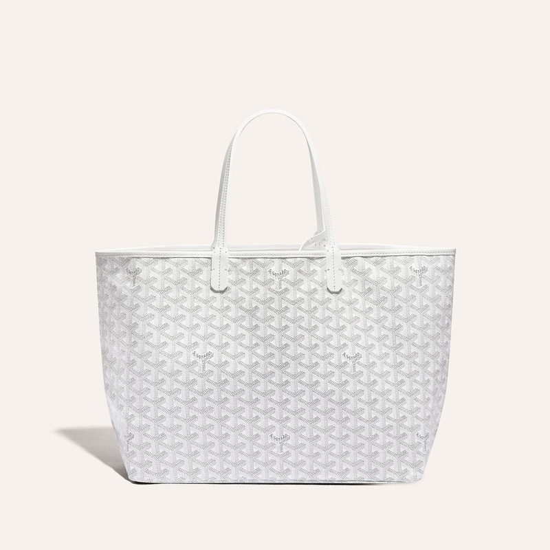 颜色: 白色, Goyard | 高雅德 Saint Louis PM男女黑色帆布/小牛皮手提包 STLOUIPMLTY01CL03P（十色可选）