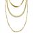 ADORNIA | 18-21" Adjustable Plated Triple Layered Chain Necklace, 颜色Gold