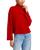 颜色: Big Apple Red, AQUA | Boxy Mock Neck Cashmere Sweater - Exclusive