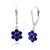 颜色: created blue sapphire silver, MAX + STONE | 14k White or Yellow Gold Gemstone Flower Dangle Leverback Earrings