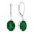 颜色: created emerald, MAX + STONE | 14K White Gold 8X10mm Oval Gemstone Dangle Earrings