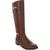 商品Karen Scott | Karen Scott Womens Deliee 2 Faux Leather Wide-Calf Riding Boots颜色Cognac