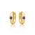 颜色: yellow gold amethyst, MAX + STONE | 14k White or Yellow Gold Small 2.5MM Round Gemstone Huggie Hoop Earrings