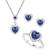 商品第8个颜色SAPPHIRE, Macy's | 3-Pc. Set Amethyst (3-1/3 ct. t.w.) & Lab-Created White Sapphire (3/4 ct. t.w.) Heart Pendant Necklace, Ring, & Stud Earrings in Sterling Silver (Also in Additional Gemstones)