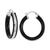 商品第2个颜色White Gold, Macy's | Onyx Hoop Earrings (26 ct. t.w.) in 14k Gold and 14k White Gold