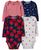 颜色: Red Rib, Carter's | Baby Girls Long Sleeve Bodysuits, Pack of 4