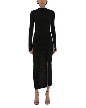 Helmut Lang | Ruched Rib Knit Maxi Dress 