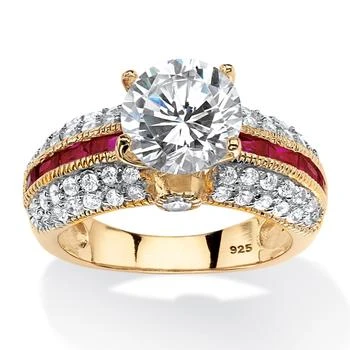 Palm Beach Jewelry | 5.52 TCW Round CZ Ring in Gold-Plated Sterling Silver,商家Premium Outlets,价格¥704