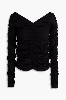 Helmut Lang | Ruched stretch-jersey top商品图片,4.5折