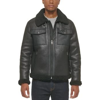 Tommy Hilfiger | Men's Faux Leather Shortie Rancher Jacket with Fleece Accents 6折, 独家减免邮费