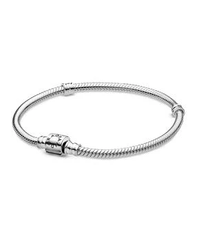 PANDORA | Moments Sterling Silver Barrel Clasp Snake Chain Bracelet,商家Macy's,价格¥355