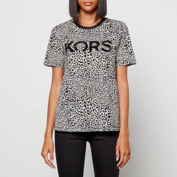 推荐MICHAEL Michael Kors Women's Mkgo Kors Animal Print T-Shirt - Bone商品