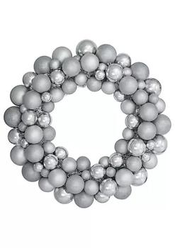 推荐Silver 3-Finish Shatterproof Ball Ornament Christmas Wreath 36-Inch商品