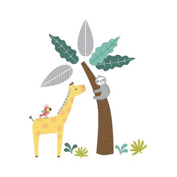 商品Bedtime Originals | Mighty Jungle Animals Wall Decals - Giraffe/Sloth/Tree,商家Macy's,价格¥119图片