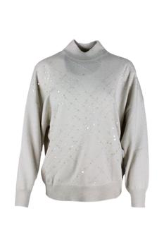 推荐Brunello Cucinelli Women's  Grey Cashmere Sweater商品