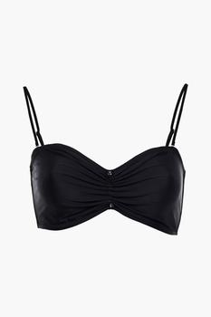 Ganni | Embellished ruched bandeau bikini top商品图片,3折