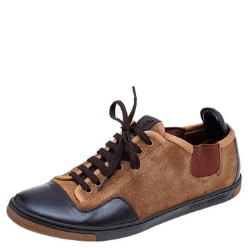 路易威登男鞋, [二手商品] Louis Vuitton | Louis Vuitton Brown/Beige Suede And Leather Slalom Sneakers Size 41.5商品图片 满1件减$100, 满减