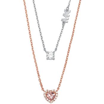 Michael Kors | Sterling Silver Two-Tone Double Layered Heart Necklace商品图片,