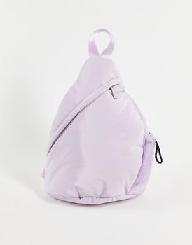 推荐Topshop one strap nylon backpack in lilac商品