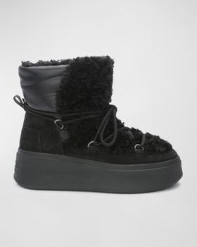 推荐Moboo Faux Fur Lace-Up Snow Boots商品