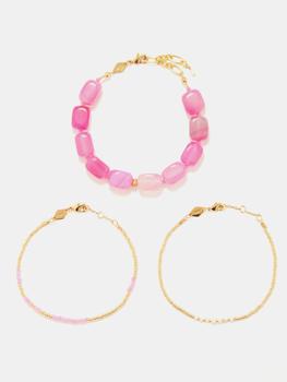 商品Set of three Pink Lake 18kt gold-plated bracelets,商家MATCHESFASHION,价格¥1330图片