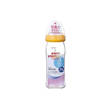 商品日本直邮pigeon贝亲母乳实感耐热玻璃大容量便携袋奶瓶240ml桔色,商家Xifaner,价格¥177图片