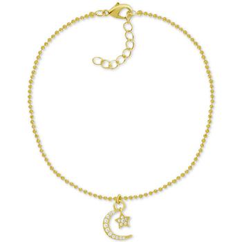 Essentials | And Now This Crystal Star & Moon Charm Anklet in Gold-Plate商品图片,5折×额外8折, 额外八折