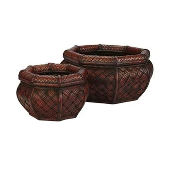 NEARLY NATURAL | Rounded Octagon Decorative Planters - Set of 2,商家Macy's,价格¥848
