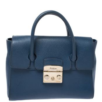 furla metropolis直邮, [二手商品] Furla | Furla Blue Leather Metropolis Satchel商品图片 4.9折