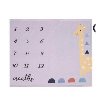 Macy's | Modern Jungle Pals Giraffe Baby Milestone Blanket商品图片,8.9折×额外8.5折, 独家减免邮费, 额外八五折