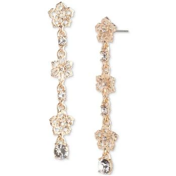 MARCHESA | Gold-Tone Crystal Butterfly Linear Drop Earrings,商家Macy's,价格¥352