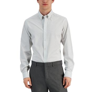 Club Room | Men's Slim Fit 4-Way Stretch Golf Print Dress Shirt, Created for Macy's商品图片 4折×额外8折, 额外八折