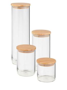 商品Honey Can Do | 4-Piece Bamboo Storage Jar Set,商家Saks Fifth Avenue,价格¥401图片