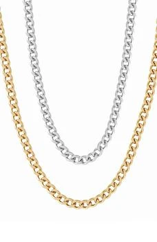 ADORNIA | Men's Set of 2 Water Resistant Curb Chain Necklaces,商家Nordstrom Rack,价格¥244