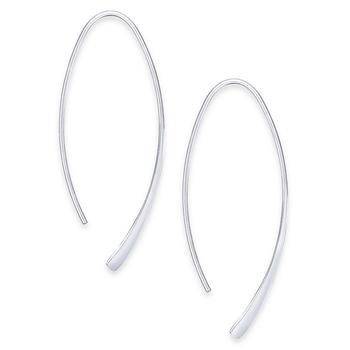 Essentials Jewelry, Essentials | Large Silver Plated Polished Wire Threader Earrings商品图片 5折×额外7折, 额外七折