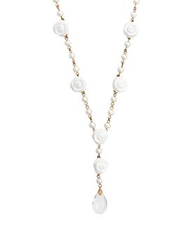 商品Mimi Milano | Mimi Milano Grace 18K White Gold, 11.50ct. Tw. Rock Crystals AndWhite Agate 46.25ct. Tw. Lariat Necklace C347R1A1J,商家Shopworn,价格¥11980图片