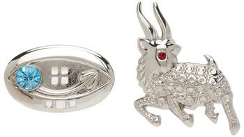 CHOPOVA LOWENA | Silver Deer & Oval Earrings商品图片,5.8折, 独家减免邮费