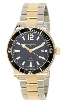 菲拉格慕手表, Salvatore Ferragamo | Men's 1898 Gold IP Stainless Steel Bracelet Watch, 44mm商品图片 5折