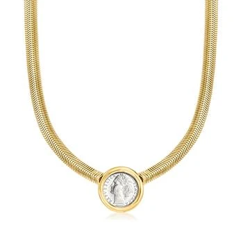 Ross-Simons | Ross-Simons Italian Genuine 100-Lira Coin Snake-Chain Necklace in 18kt Gold Over Sterling,商家Premium Outlets,价格¥2039