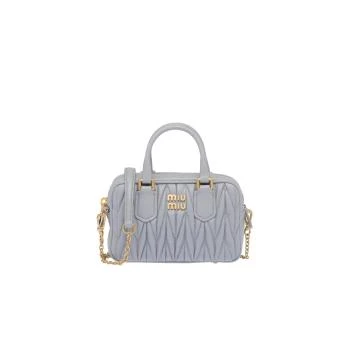 推荐包邮包税【预售7天发货】 MIUMIU缪缪 23秋冬 女士 手提包 Mini sac à main en cuir nappa matelassé 5BP077_N88_F0591_V_OOO商品