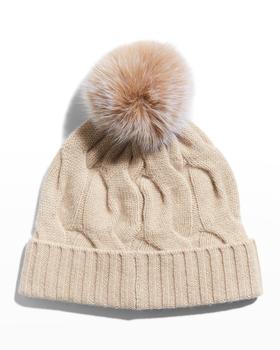 推荐New York Cable Knit Beanie w/ Fox Fur商品
