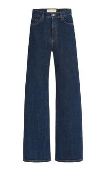 推荐Jeanerica - Pyramid Stretch High-Rise Organic Cotton Flared-Leg Jeans - Blue - 26 - Moda Operandi商品
