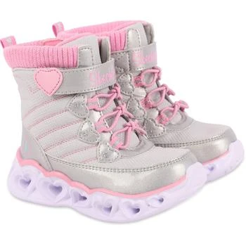SKECHERS | Light up heart chaser boots in silver and pink,商家BAMBINIFASHION,价格¥544