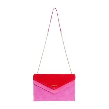 推荐TWINSET 女士红色拼紫色牛皮拼涤纶里衬挎包 OS8TDP-02480商品