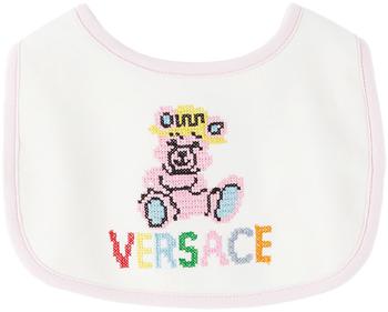 商品Baby White & Pink Embroidered Bib图片